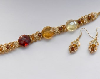 Royal Amber Bracelet and Earrings