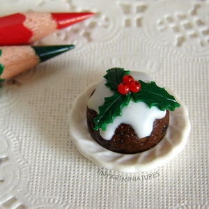 Realistic Miniature Christmas pudding for Dollhouse