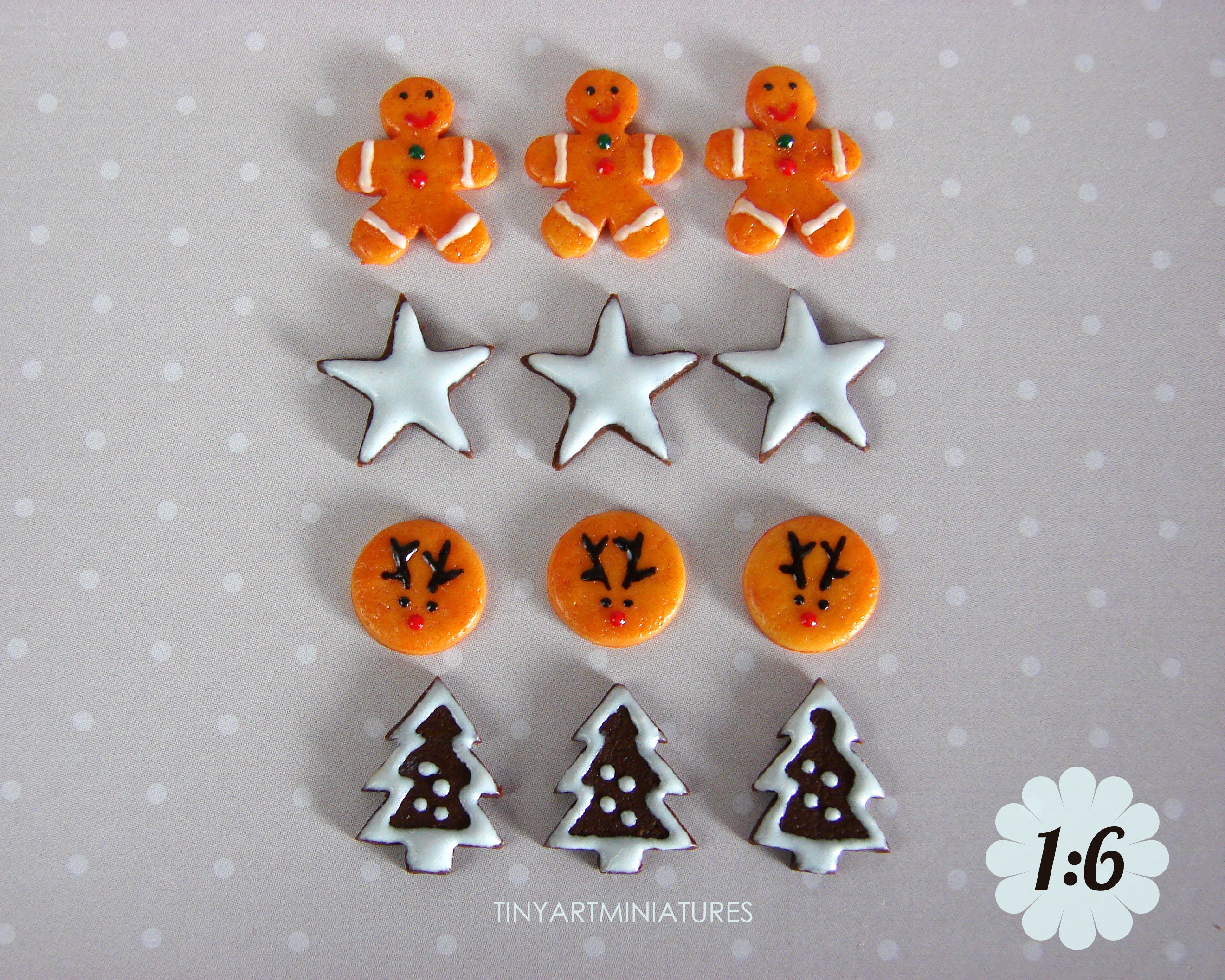 Christmas Miniature Gingerbread Man, Rudolf Cookies for Dollhouse - Etsy