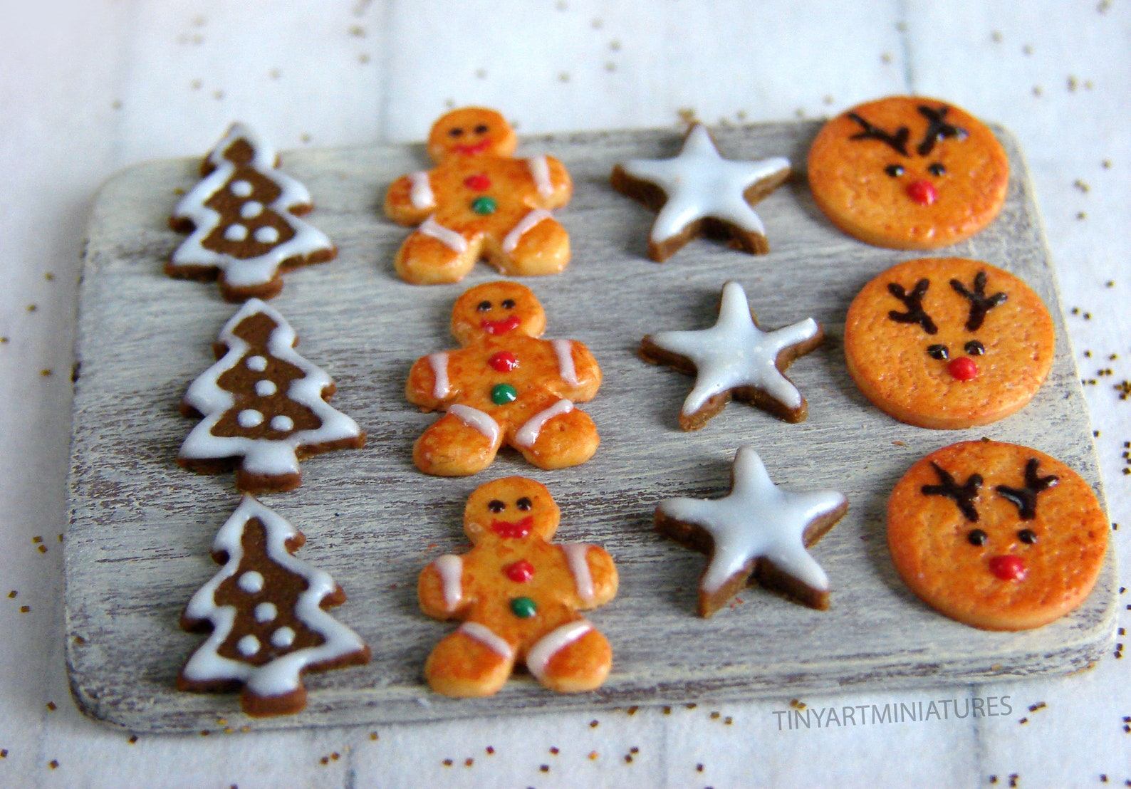 Christmas Miniature Gingerbread Man, Rudolf Cookies for Dollhouse - Etsy
