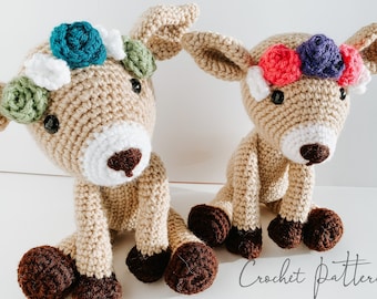 Wildflower deer crochet pattern, crochet deer, amigurumi deer, wildflower crochet,deer crochet pattern, crochet pattern