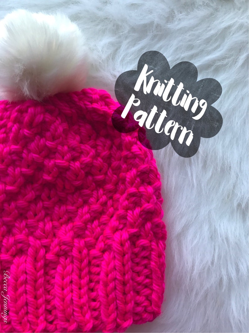 Kristen Hat Knit Pattern, winter hat, warm beanie, crochet pattern, beginner prochet image 2