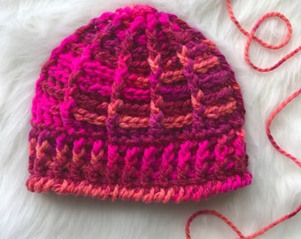 Brenda Beanie Crochet Pattern, winter hat, warm beanie, crochet pattern, beginner prochet