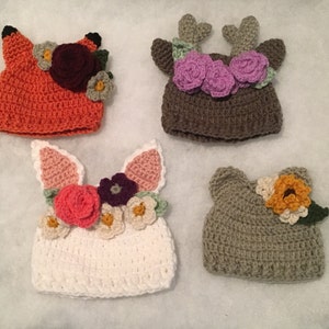 Wildflower hat crochet pattern - complete collection