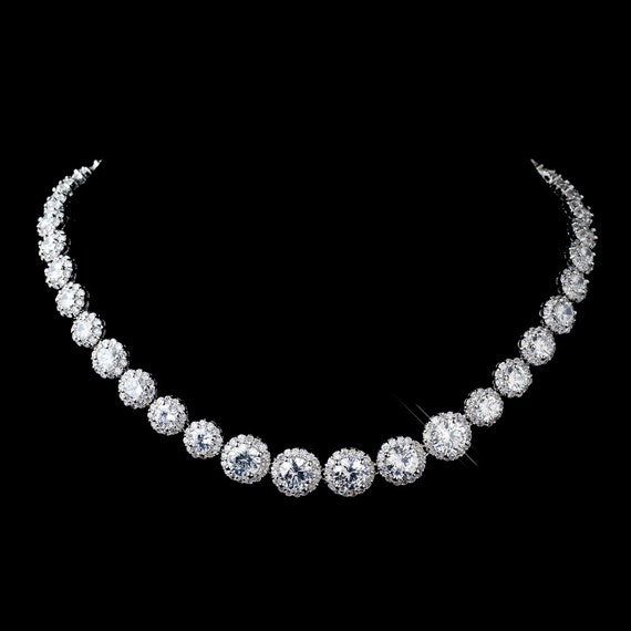 diamond bridal necklace and earring sets
