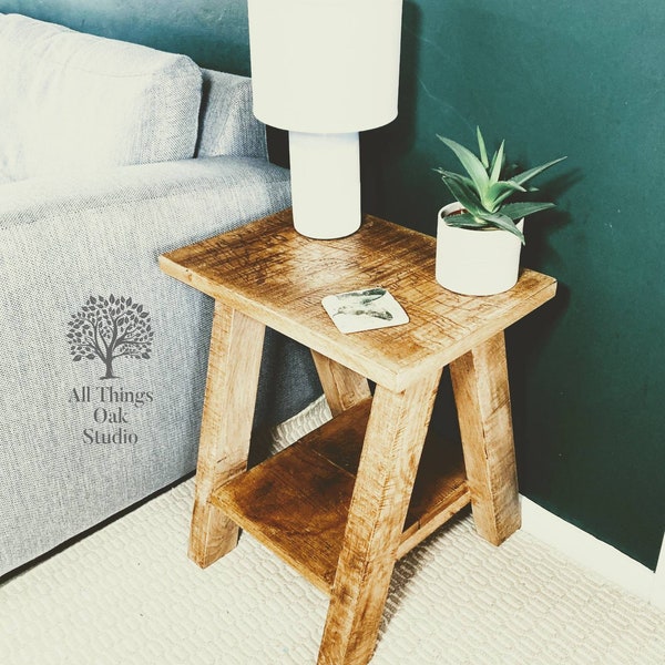 Reclaimed Beam End Table Etsy