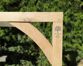 Oak CURVED back and front framing brace, cruck brace, timber framing brace. Strut. Garage support