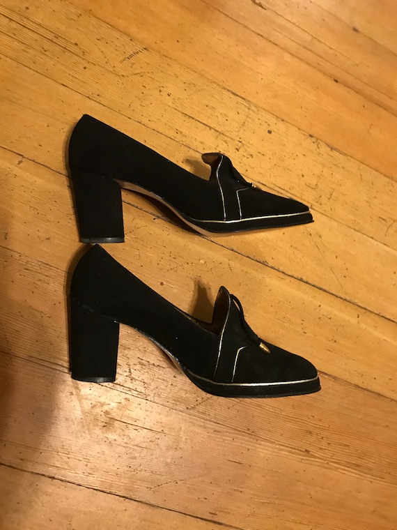 60s Does 40s Barely Worn/possibly Deadstock Black Suede With  display picture 2