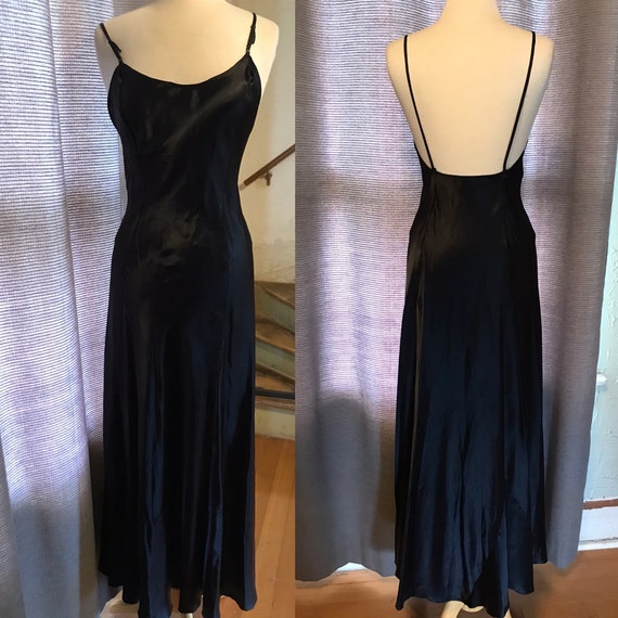 Elegant 40s Black Rayon Crepe Gown with Matched B… - image 8