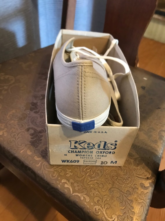 DEADSTOCK 70s Beige Canvas Keds Casual Sneakers in