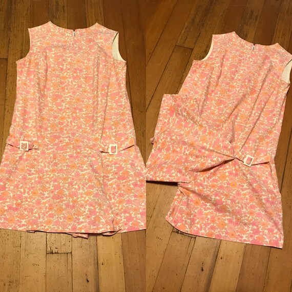 Sweet Mod 60s Floral Feedsack Skort Romper/ 1960s