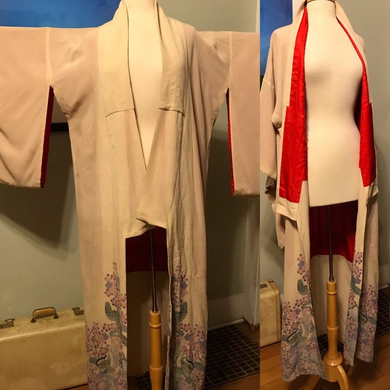 Mid-Century Japanese Kimono Robe done in gorgeous… - image 1