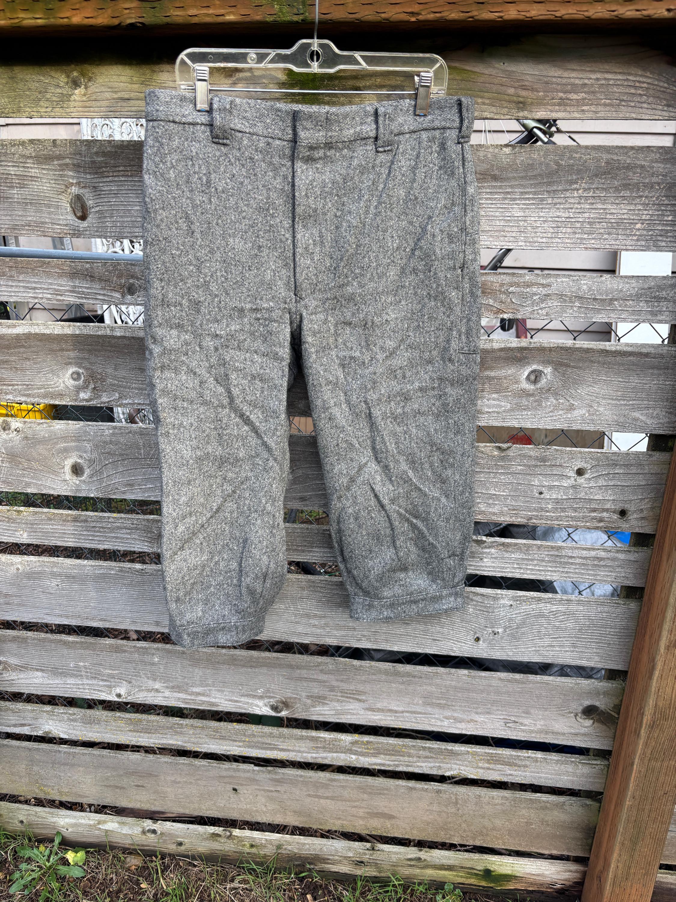 【Woolrich 】deadstock 80's wool pants Vintage Woolrich Malone Heavy Wool Hunting Pants Gray Red Stripe