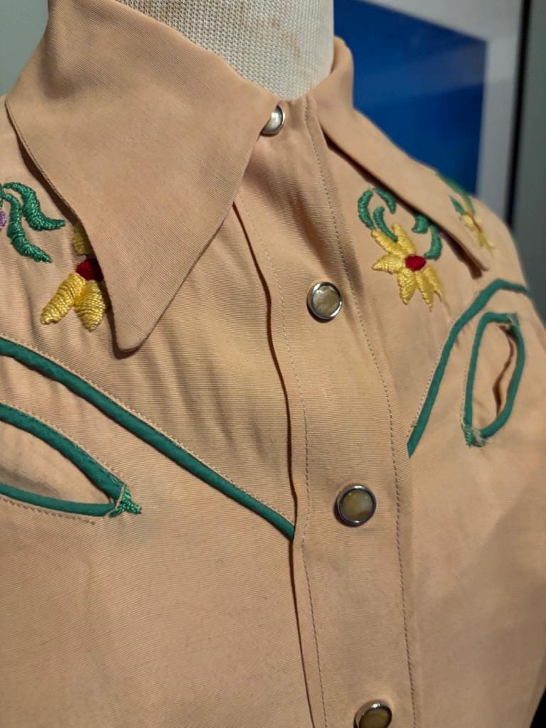 トップス 40s 50s western shirts Western Style Embroidered Shirt | Vintage Inspired Fashion