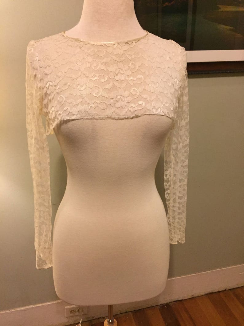 Stunning 1950s Ivory Strapless Cupcake Wedding or Prom Dress with Lace Overlay Skirt and Optional Lace Sleeves imagem 10