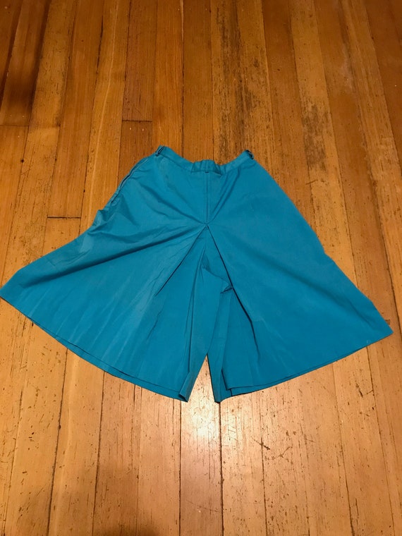 Early 60s Turquoise Blue Culotte Skorts/Shorts/Ski