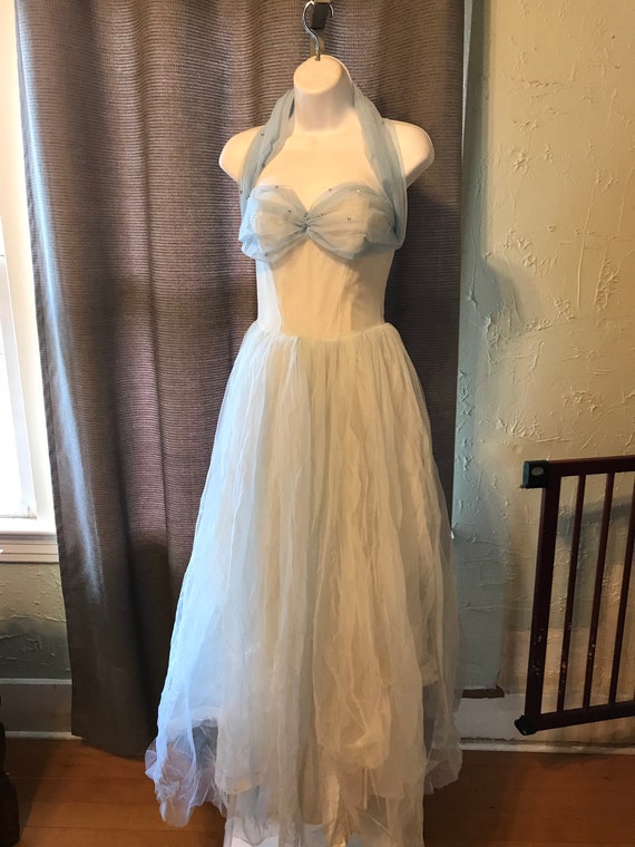 strapless open back dress Disney Princess Blue Masquerade Ball Gown Cinderella Prom Dress