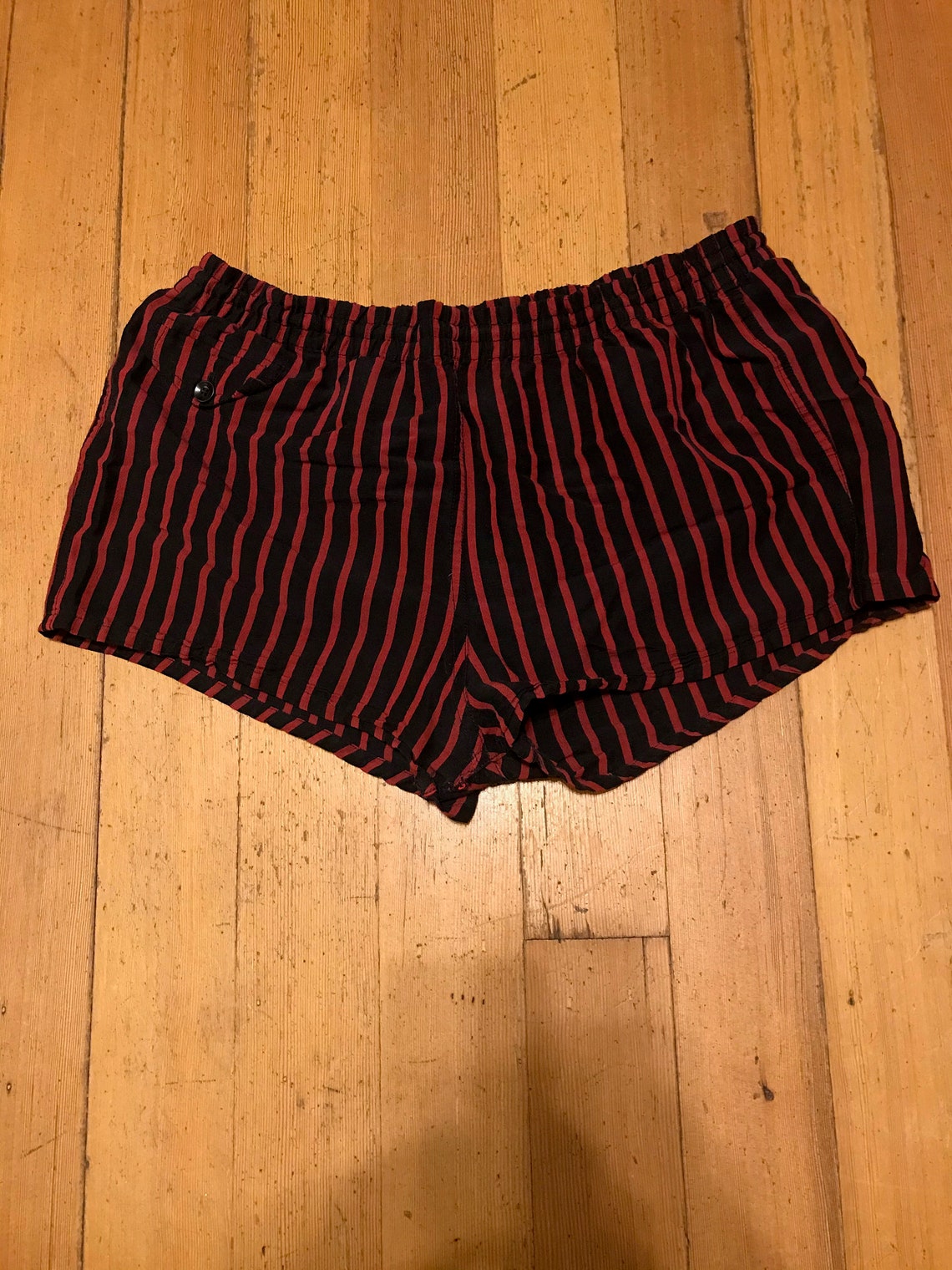 Early 60s Men's Striped Black and Red Swim Trunks/ 60s | Etsy