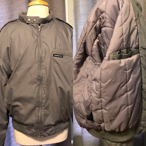 80年代 パフィー メンバー限定 フェイクダウン入りグレージャケット/ クラシックの着心地の良いバージョン!/ ユニセックス バイカー ジャケット/ メンズ XL またはレディース XXL
