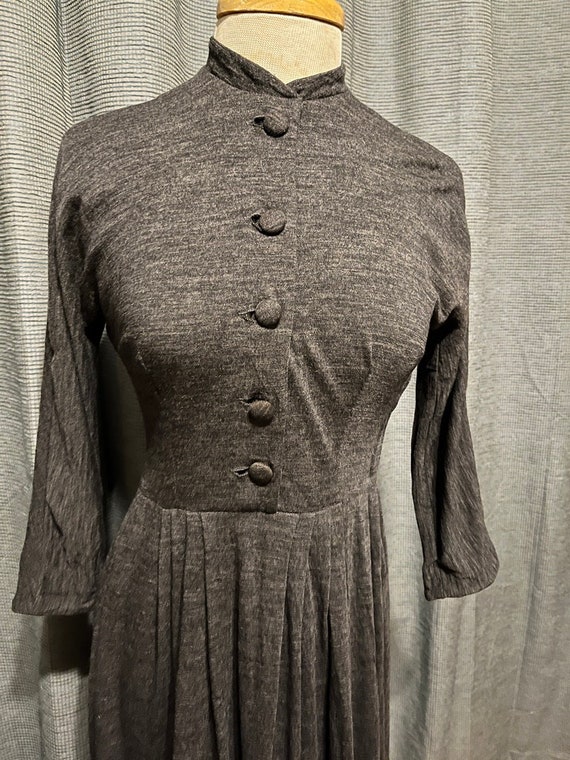 50s Bobbie Brooks Jersey Shirtwaist Dress with Bu… - image 6