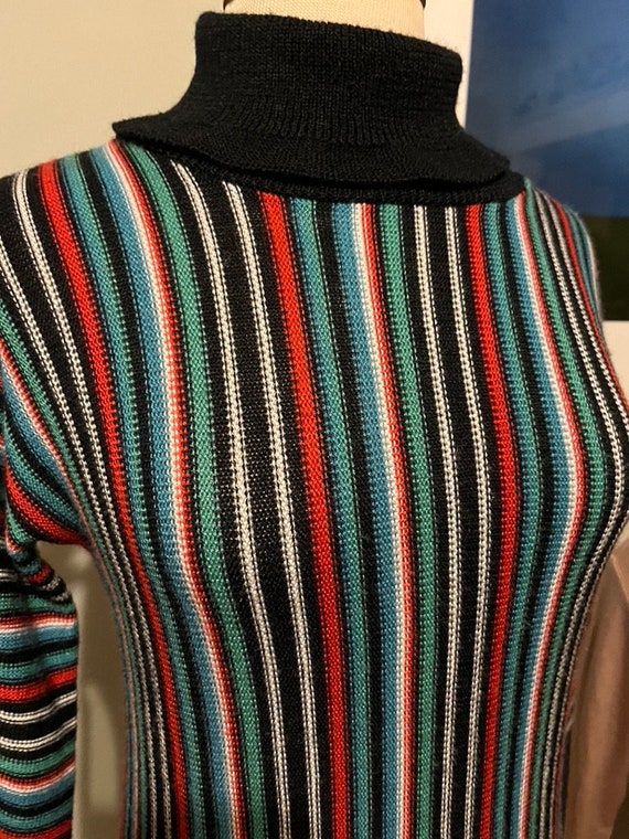 Multi-Color Striped 1970s Jantzen Tunic Top Sweat… - image 5