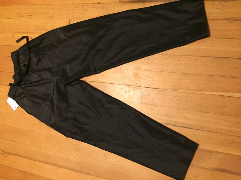 Perfect Early 90s Black Silk Parachute Pants by Mr. Beene | Etsy