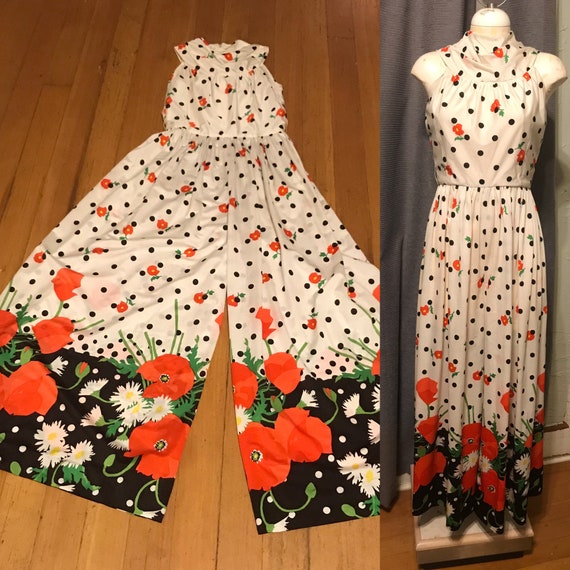 70s OSCAR De La RENTA Boutique Palazzo Wide Leg Ju