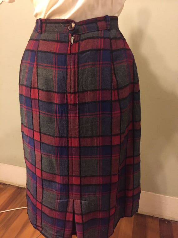 Jewel Tone A-line 50s Skirt in Window Pane Plaid,… - image 6