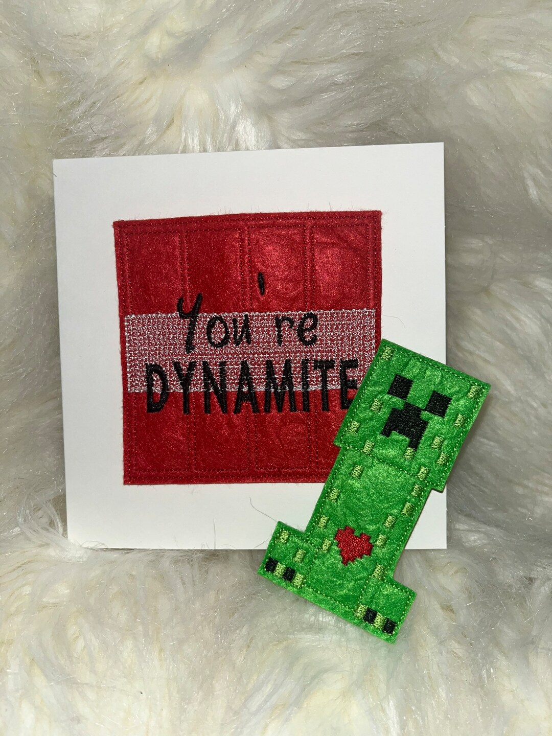 Youre Dynamite Minecraft TNT Greetings Card With Creeper Finger Puppet ...