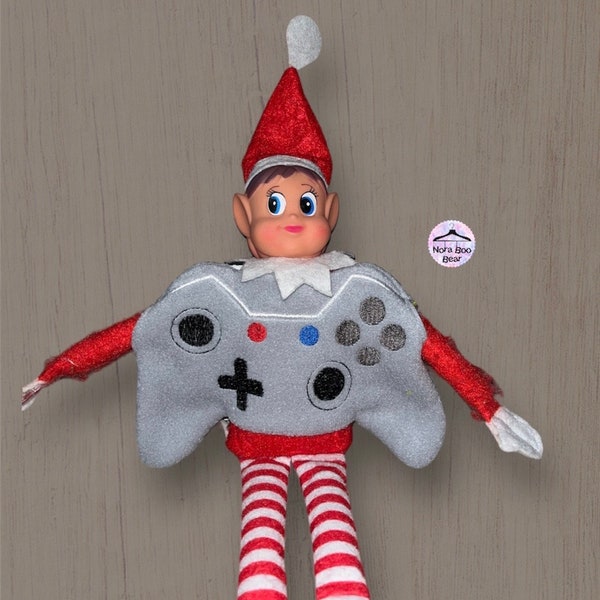 Computer Game Controller Dress Up Christmas Elf Fleece Outfit Embroidered Prop UK Tradition Gaming Elf!