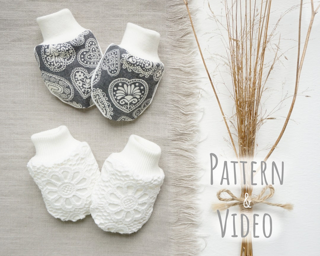 Baby Mittens Sewing Pattern Download & HD VIDEO | 0-3 + 3-6 Mths | Baby Mitts Pattern Pdf ...