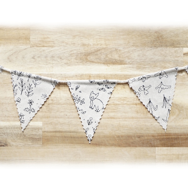 Bunting Pattern | Zero Waste Bunting nursery sewing pattern PDF Download | bunting banner | bunting flags | fabric bunting | party bunting |