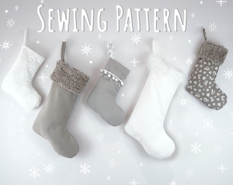 Stocking Sewing Pattern with Video Instruction | 2 sizes | Christmas Stocking Sewing Pattern pdf Download , seasonal festive sewing pattern