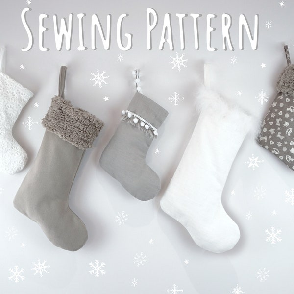 Stocking Sewing Pattern with Video Instruction | 2 sizes | Christmas Stocking Sewing Pattern pdf Download , seasonal festive sewing pattern