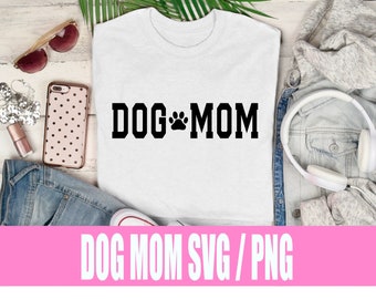 Hond moeder pootafdruk SVG | Varsity Letter, png (digitale download)