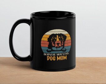 Bernese Mountain Dog Mom Mug - Retro Dog Lover Mug - Funny Dog Mug -  Dog Mom Mug - Black Dog Mug