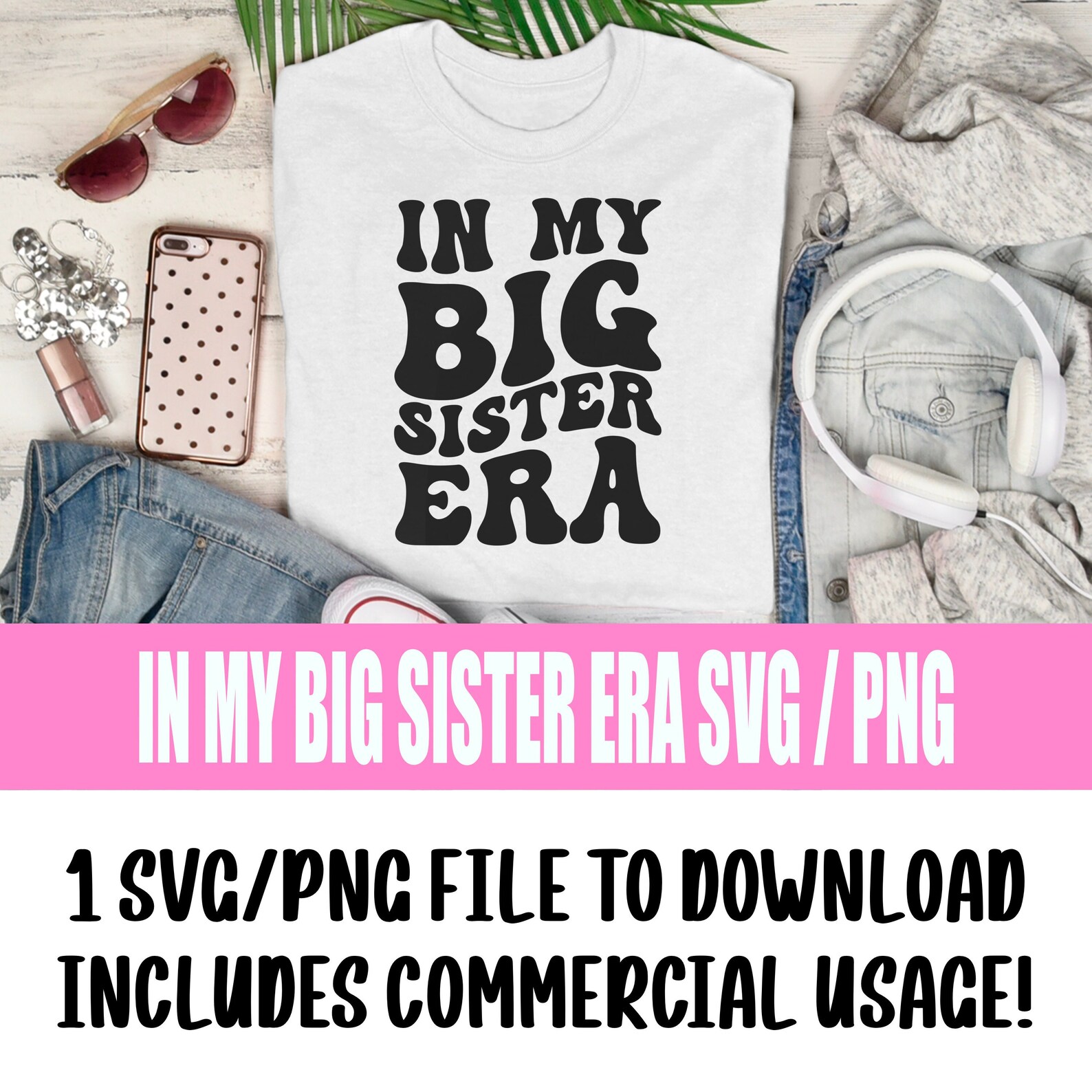 In My Big Sister Era SVG | Retro Wavy Sister Design (digital Download ...