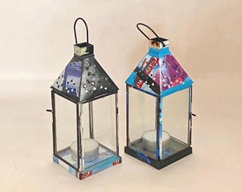 Indian Recycled Metal Lanterns Set/2