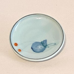 Japanese Soy Sauce Plate with Handpainted Design