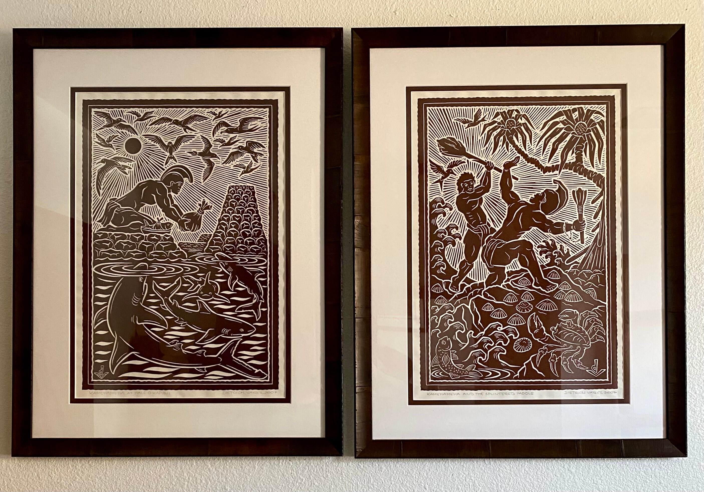 USA Hawaiian Block Print Kamehameha and the Splintered