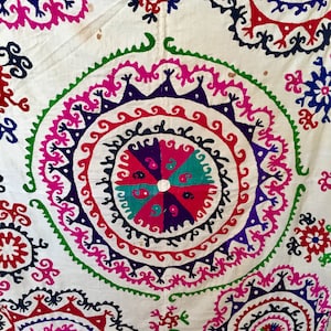 Indian Suzani Embroidered Vintage Textile