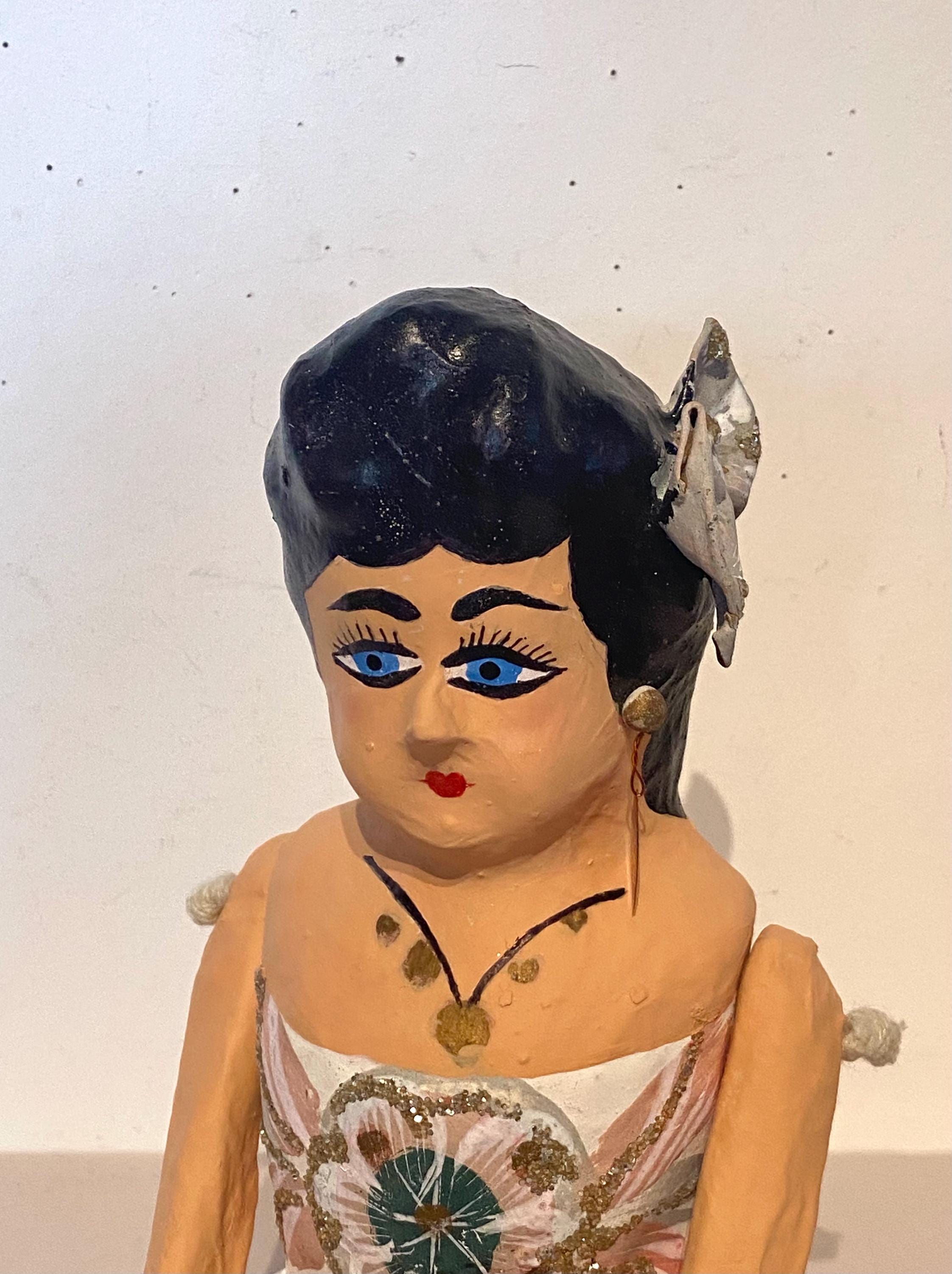 貴重 パピエマシェ ペーパー ドール 人形 メキシコ 民芸品 置物 アンティーク 貴重 パピエマシェ ペーパー ドール 人形 メキシコ 民芸品 置物