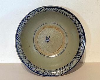 Chinese Blue & White Pottery Serving Bowl