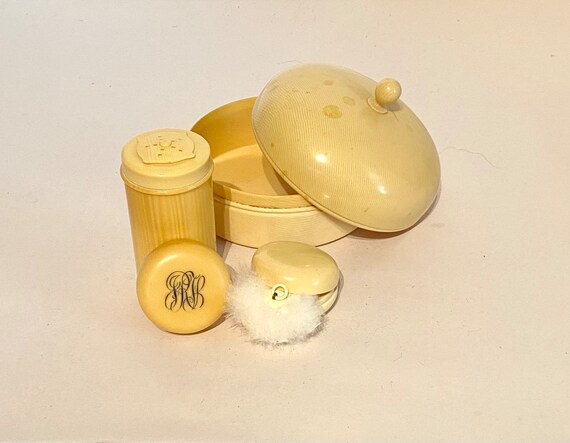 Celluloid Vanity Container Collection set/3 View 2