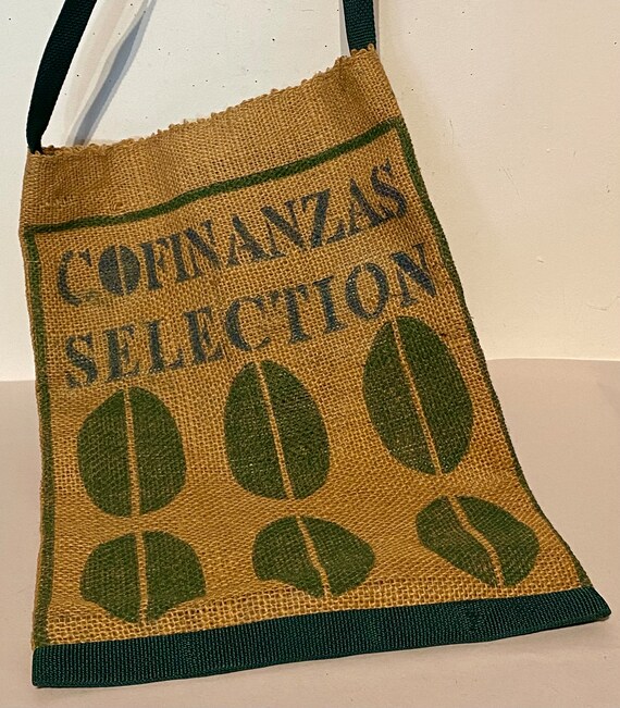 Recycled Hessian Burlap Coffee Sack Messenger Bag Etsy