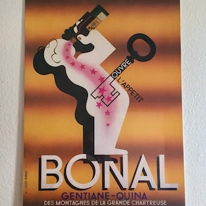 Cartel publicitario de estilo vintage francés Bonal-Gentiane-Quina