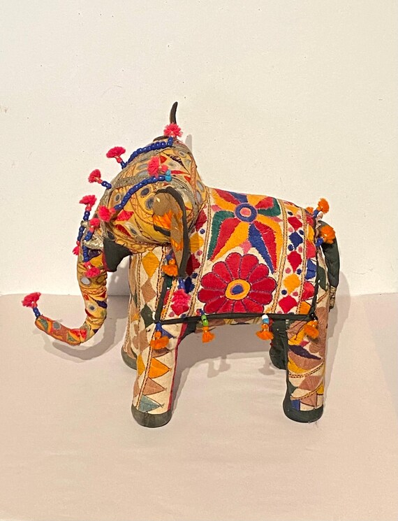Vintage Elephant Textile Box From Rajasthan Vintage Elephant Textile Box From Rajasthan