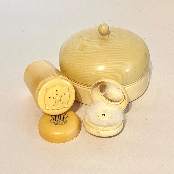 Celluloid Vanity Container Collection set/3 View 3
