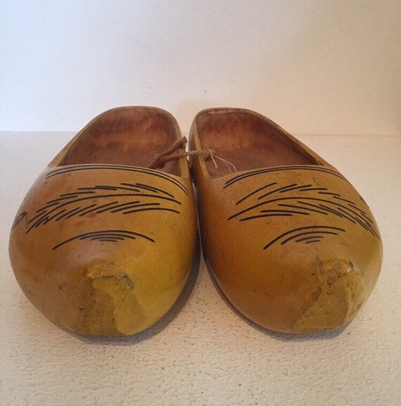 Yellow Vintage Wooden Clogs