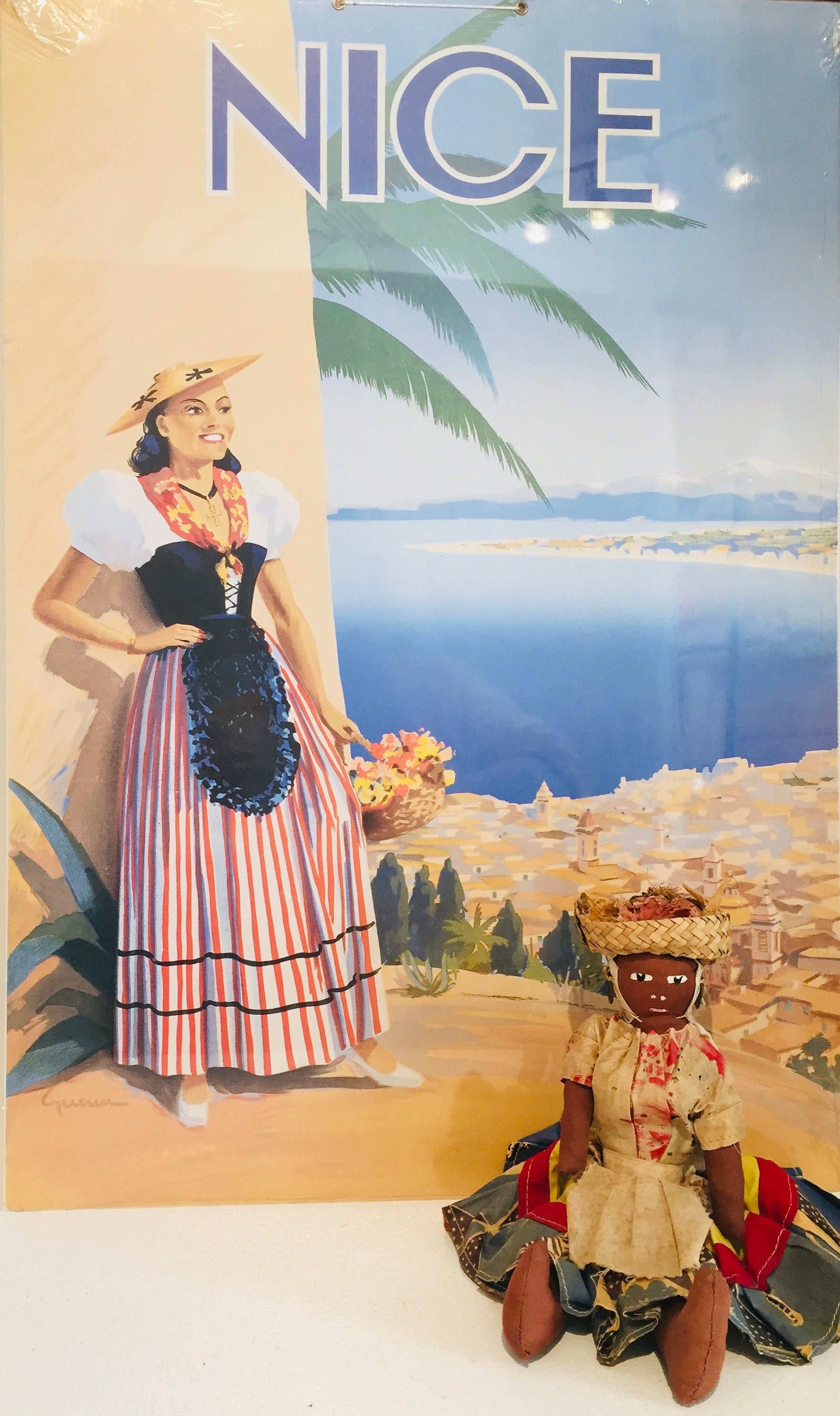 1935年　フランス南部「都市観光案内ポスター」 フランスのヴィンテージスタイルのニースの旅行/観光ポスター広告